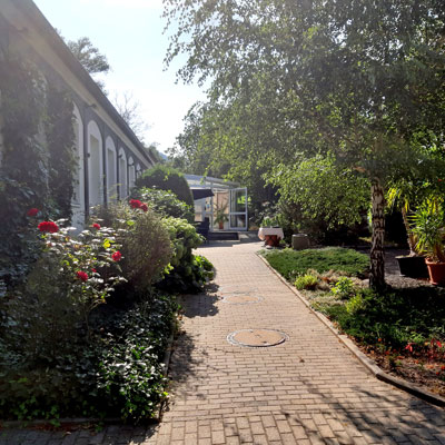 Wintergarten und Außenbereich im Landhotel Olbersdorfer Hof